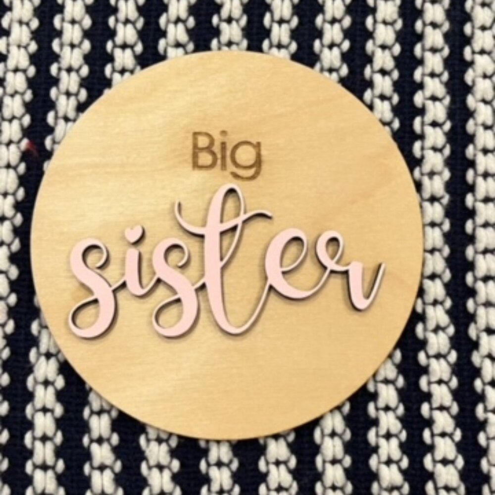 Big Sister New Baby Sign | Surprise Sibling Announcement | Photo Prop